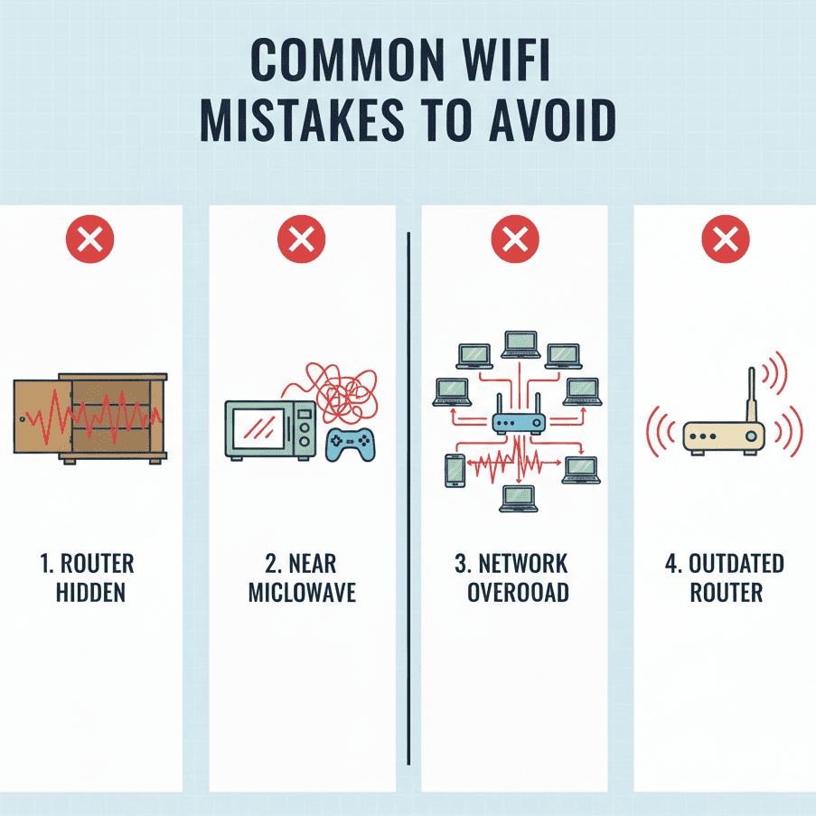 Common WiFi mistakes that reduce internet speed at home