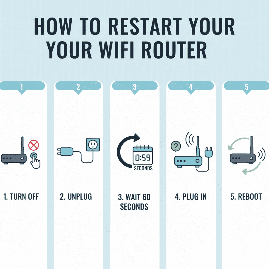 Step by step guide to restart router properly for better performance